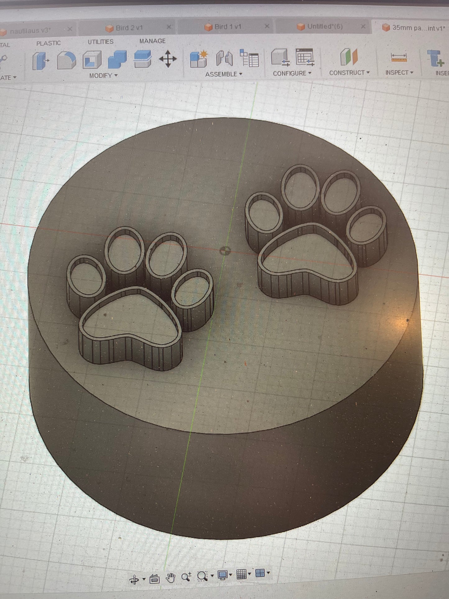 2, 30mm paw prints, price includes shipping