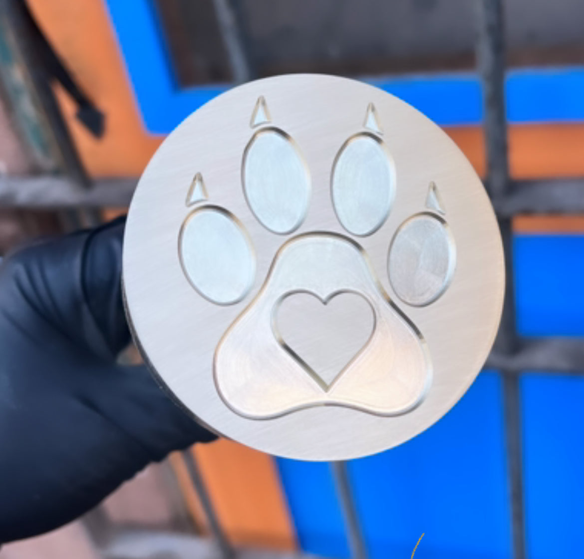 2.9in Brass Paw Ornament Stamp, Price Includes Shipping