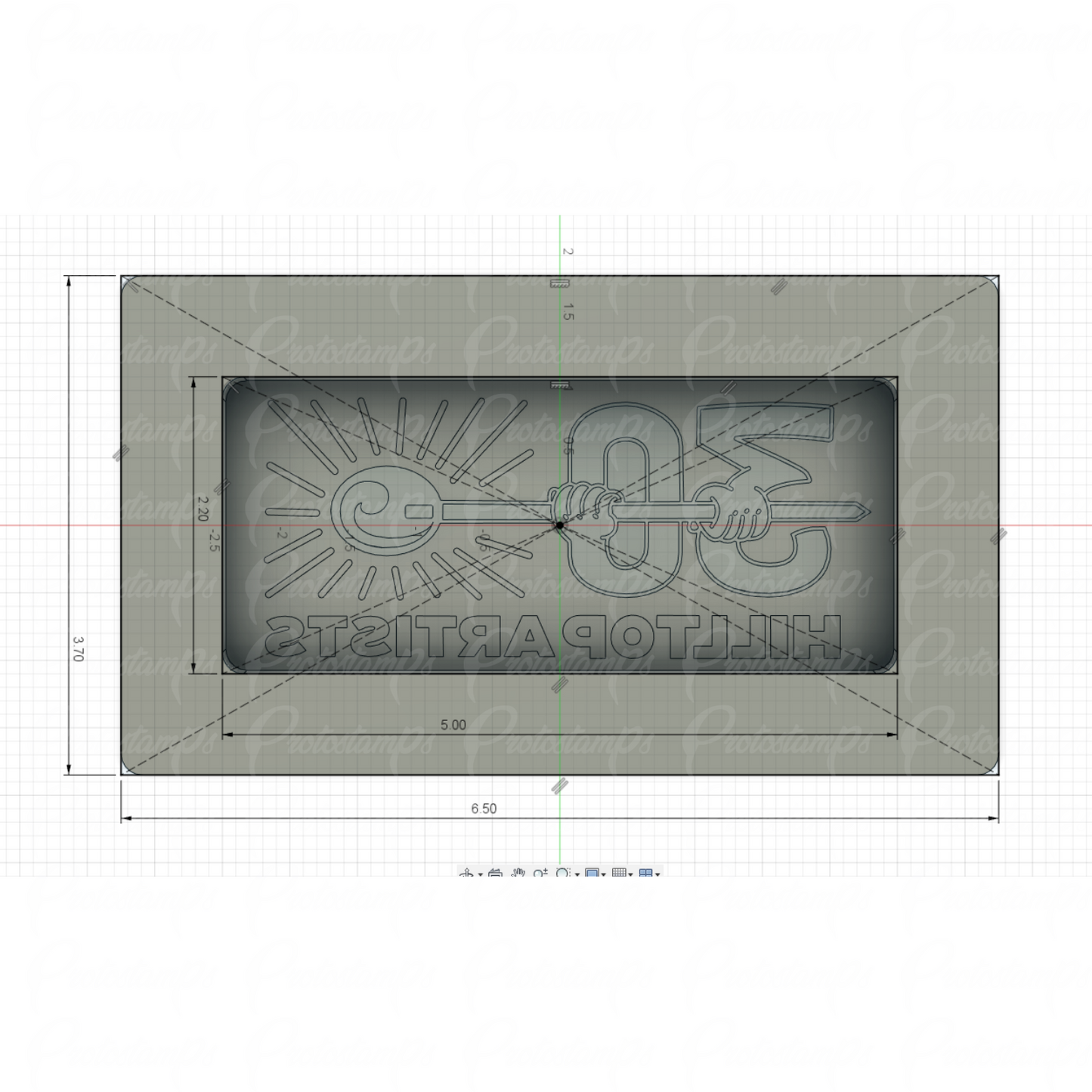 Custom 5in x 2.2in mold, 30mm Stamp, Price Includes Shipping